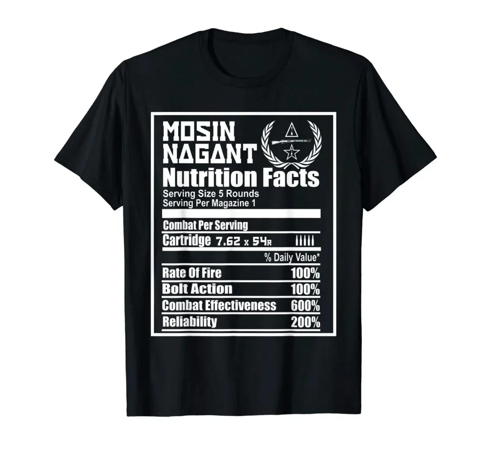 Men'S Fashion Websites - Mosin Nagant Nährwertangaben Sommermode Kurzarm-T-Shirts Markenkleidung