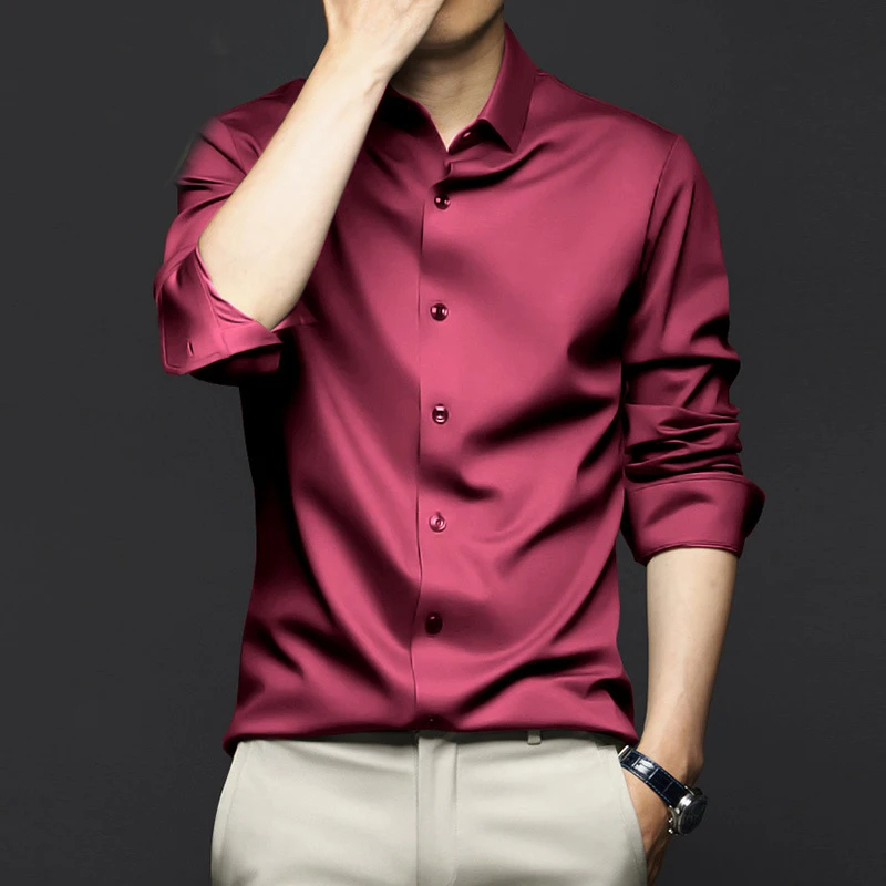 Dress Shirt Non-Iron - 5XL Großes Herrenkleid, reines weißes Hemd,