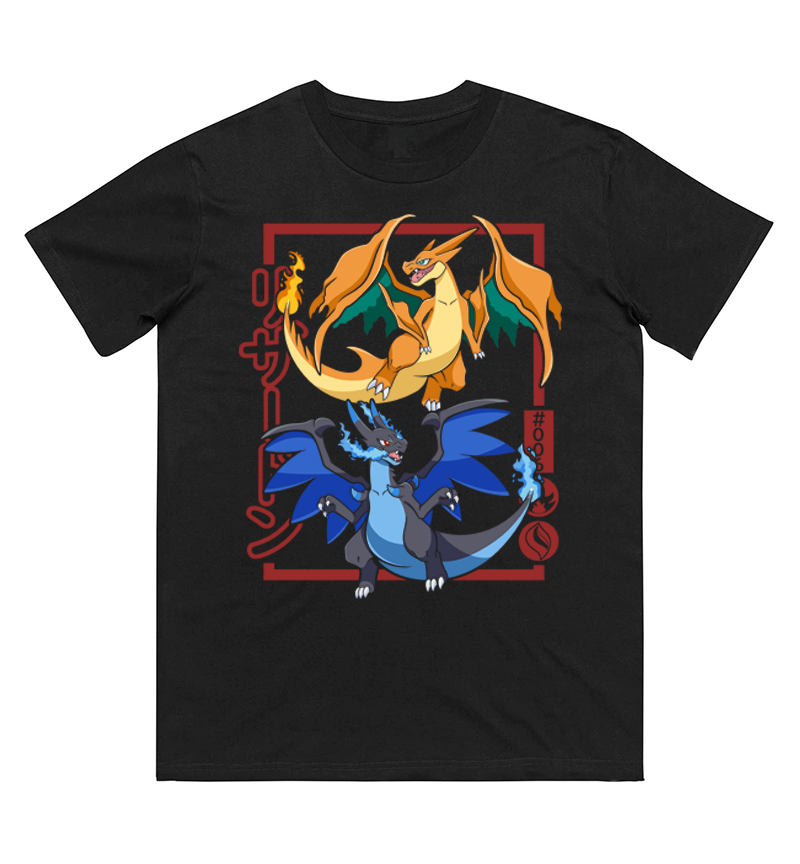 Men'S Fashion Evolution - Pokémon Glurak Evolutions-Print T-Shirt für Männer