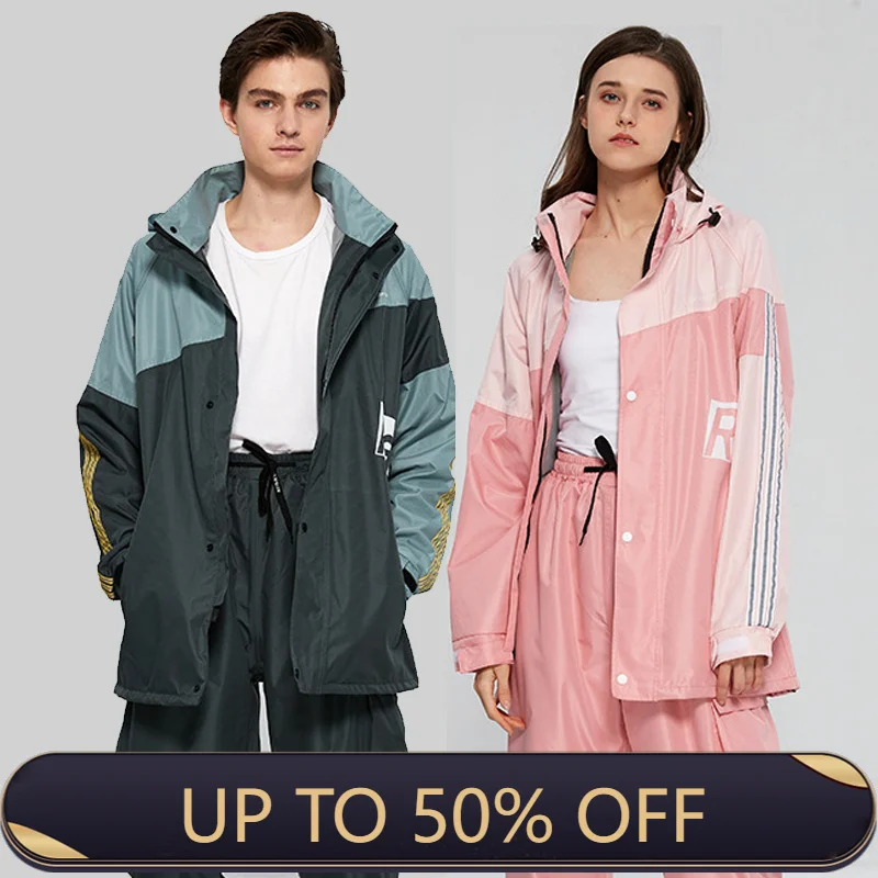 Mens Fashion Poncho - Regenanzug für Erwachsene, modischer, wasserdichter Motorrad-Regenmantel