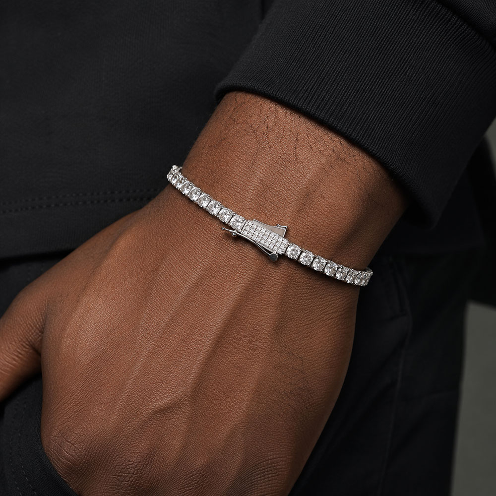 Men'S Fashion Gold Chain - 3mm 4mm Iced Out Tennis-Armband für