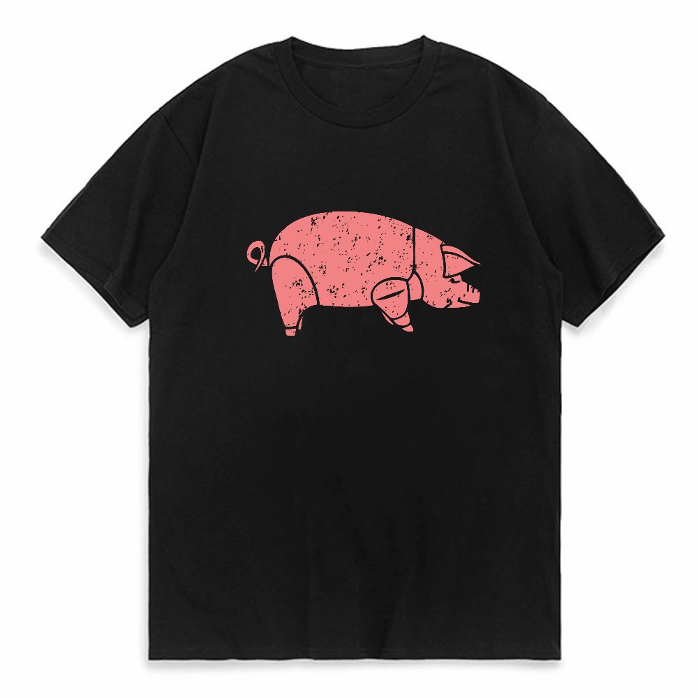 Men'S Fashion Pink Shirt - Pig Pink Floyd Animals Print Grafik-T-Shirt