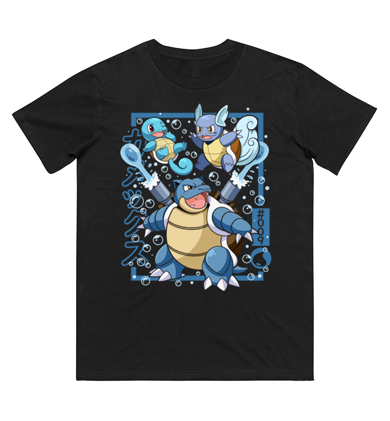 Men'S Fashion Evolution - Pokémon Squirtle Evolution bedrucktes T-Shirt aus