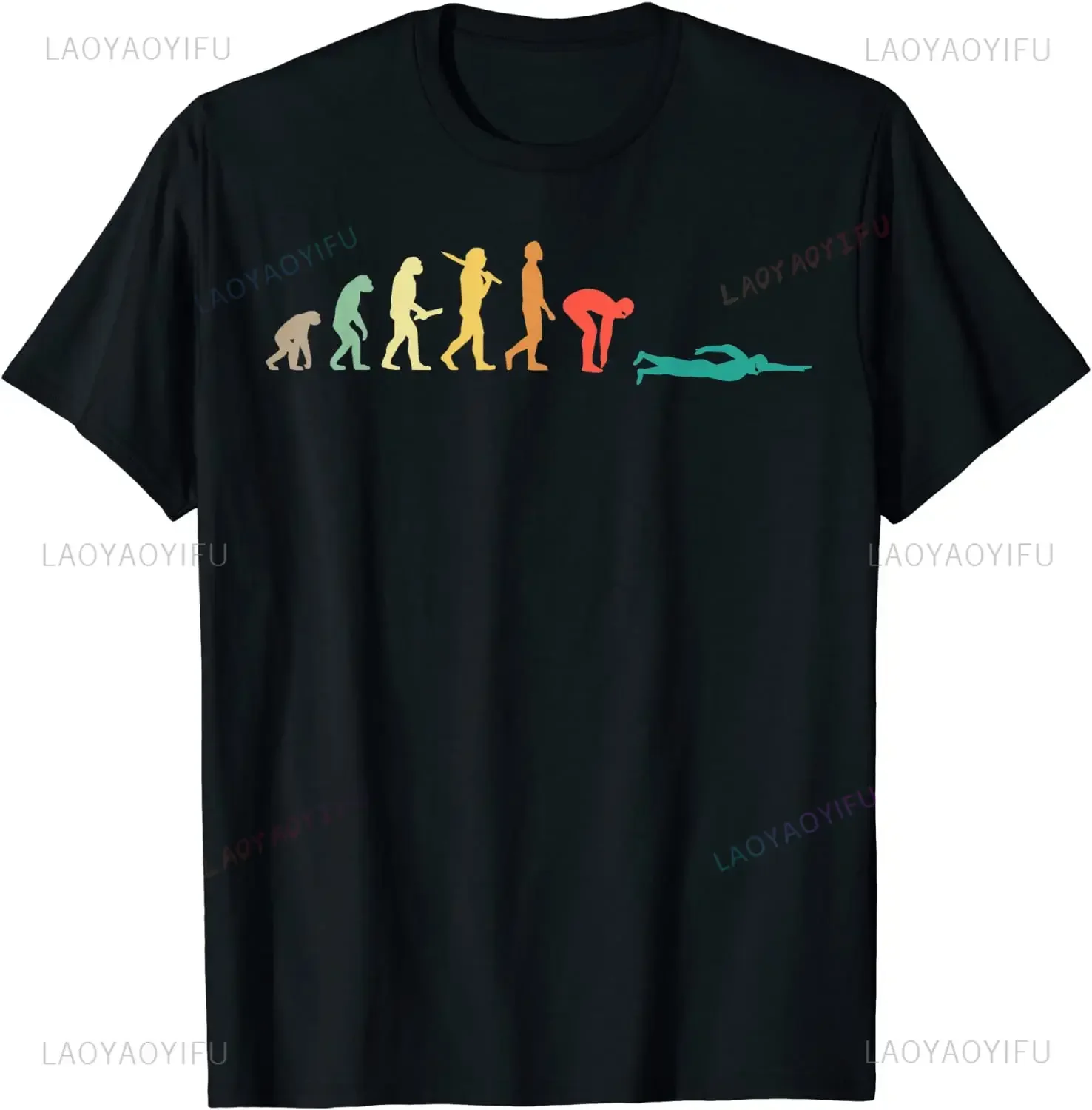 Men'S Fashion Evolution - Retro Grafik Schwimmen Evolution Geschenk für