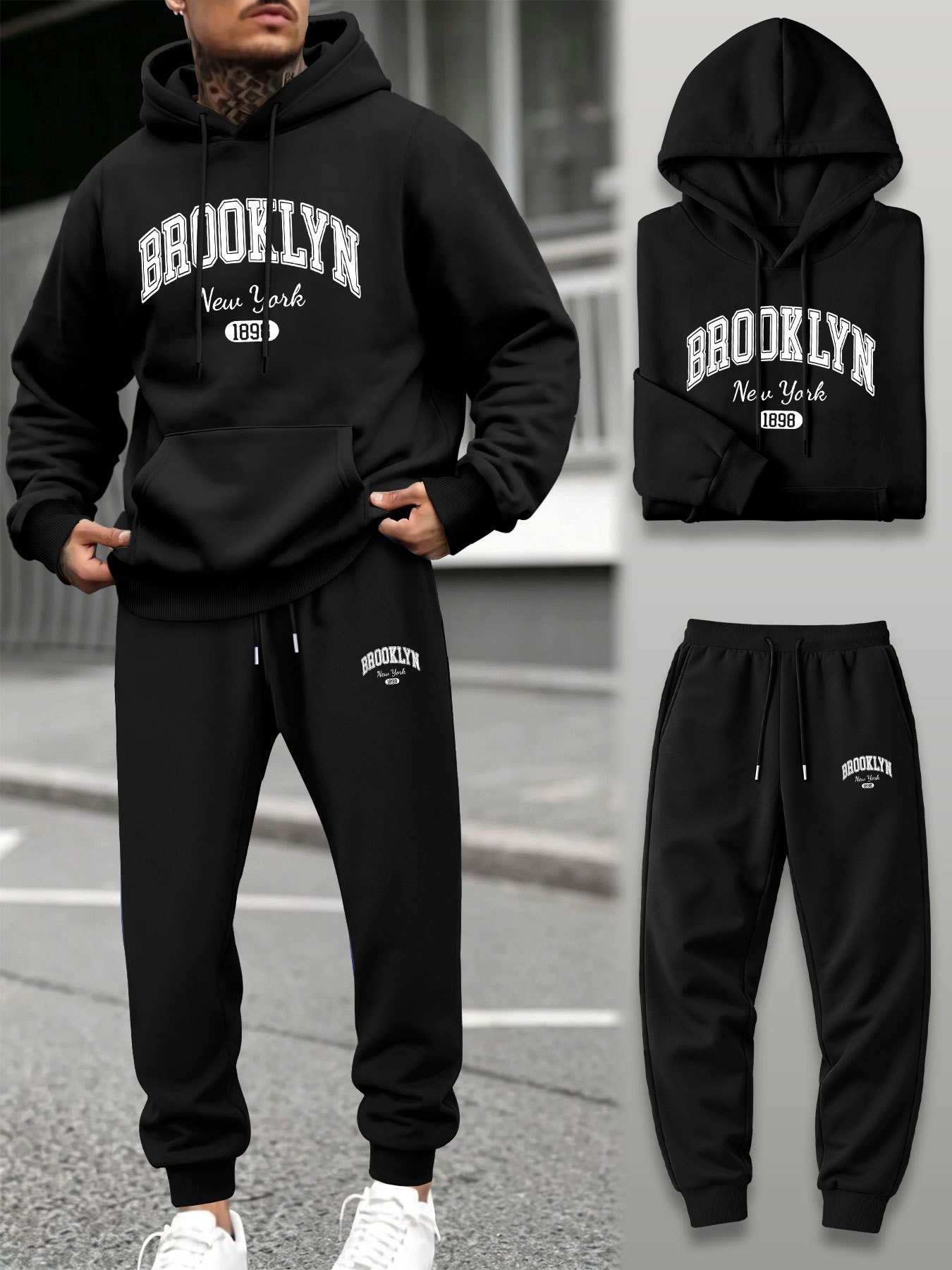 Men'S Fashion Trousers - Herren 2-Teiliger Trainingsanzug Hoodie Jogginghose Set