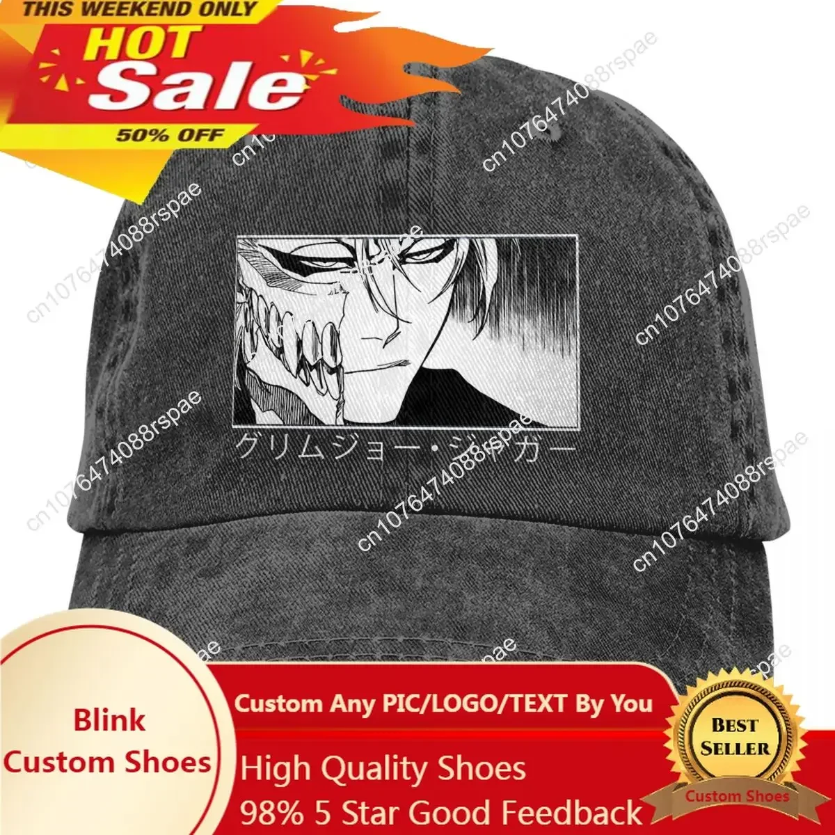 Trucker Hat Cap - Gewaschene Herren-Baseballkappe Grimmjow Jaggerjack Trucker Snapback
