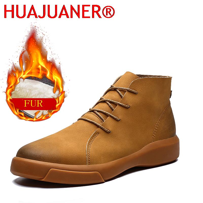 Mens Fashion Vintage - Luxusmarke Winter Pelz Warme Chelsea Herrenstiefel
