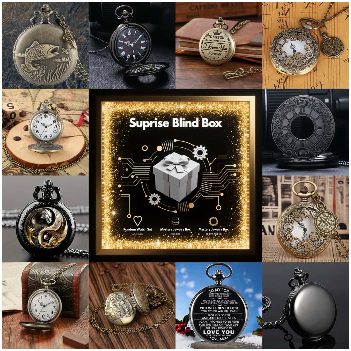 1PC Surprise Mystery Watch Bli – Mens Fashion Vintage Bewertung und Preis