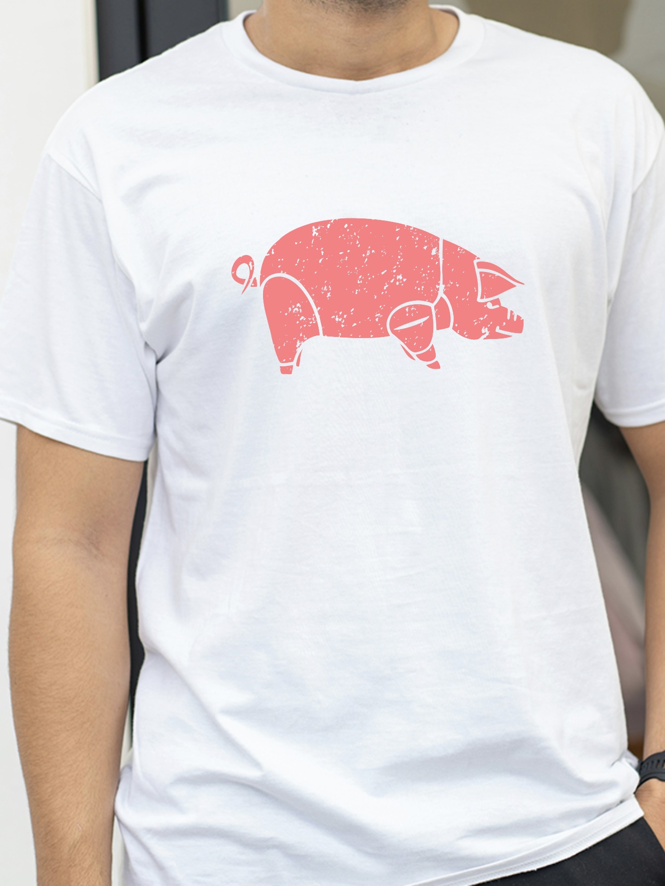 Pig Pink Floyd Animals Print G – Men'S Fashion Pink Shirt Bewertung und Preis
