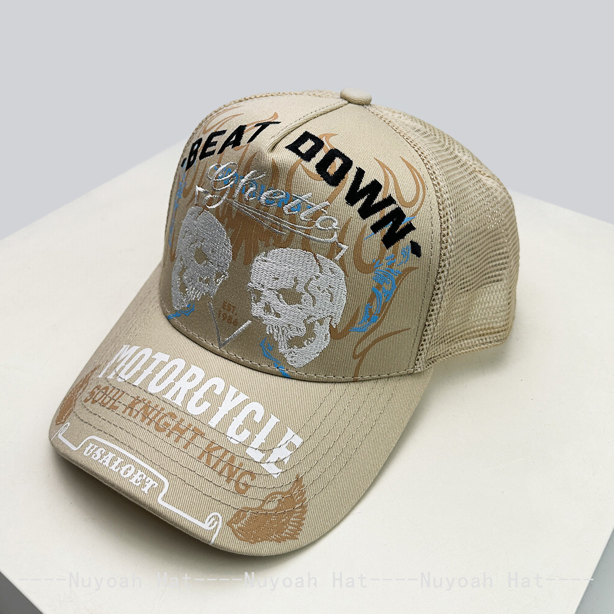 Totenkopf-Flammen-Stickerei Ha – Trucker Hat Cap Bewertung und Preis